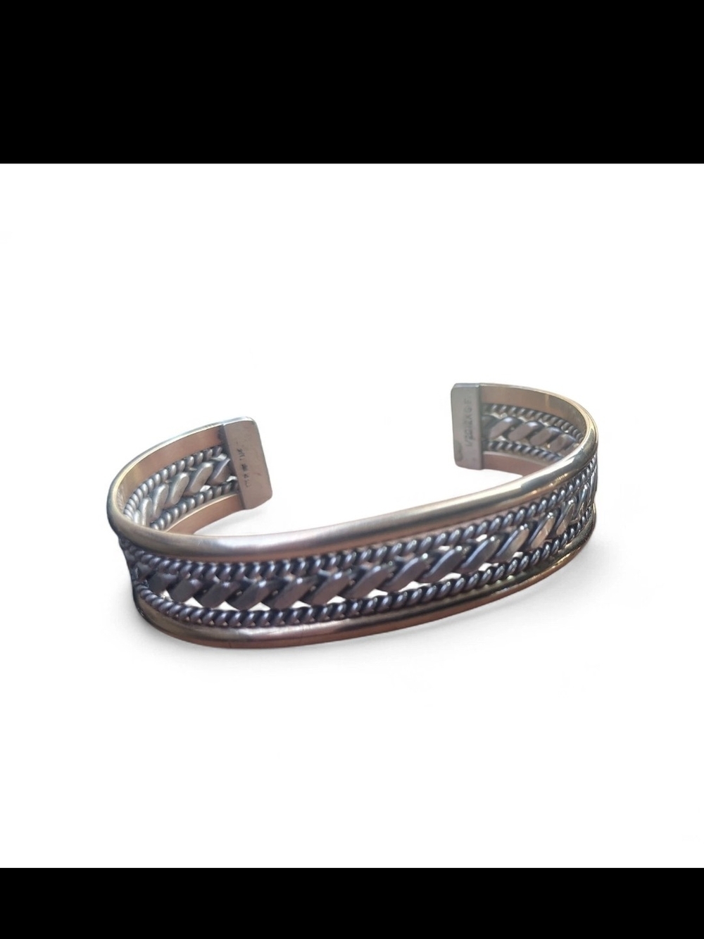 Vintage Navajo Tahe Sterling Silver Cuff Bracelet Hand Twisted Wire